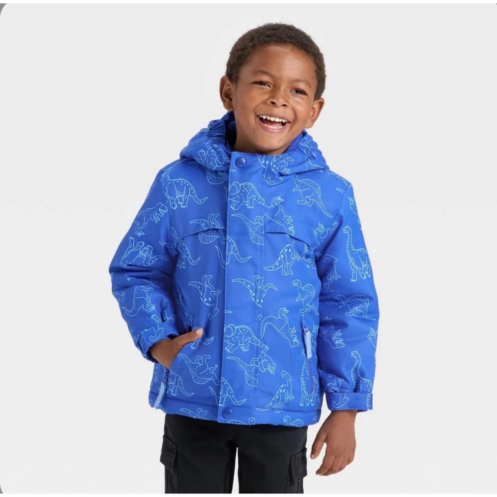 Cat & Jack Boys Blue Dinosaur 3-in-1 All-Weather Jacket 18M NWT